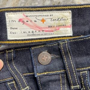 Imogene + Willie “Imogene Slim” Jean 25R Unfinished hem Dark wash